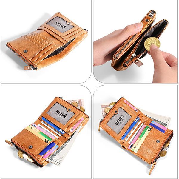 Men's RFID Anti-theft Retro Wallet – Genuine Leather, Secure & Stylish