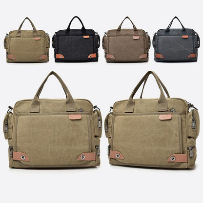 Messenger Bag for Men – Casual Canvas Multi-Pocket Crossbody Bag with Adjustable Strap