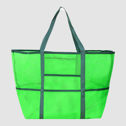 Large Capacity Beach Bag for Holiday Travel – Portable Mesh Shoulder Bag