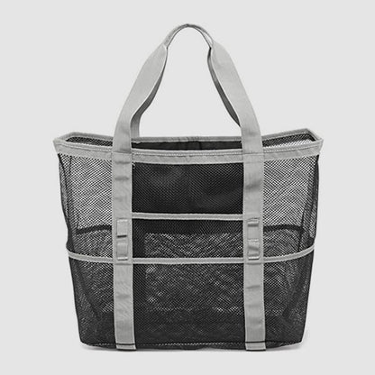 Large Capacity Beach Bag for Holiday Travel – Portable Mesh Shoulder Bag
