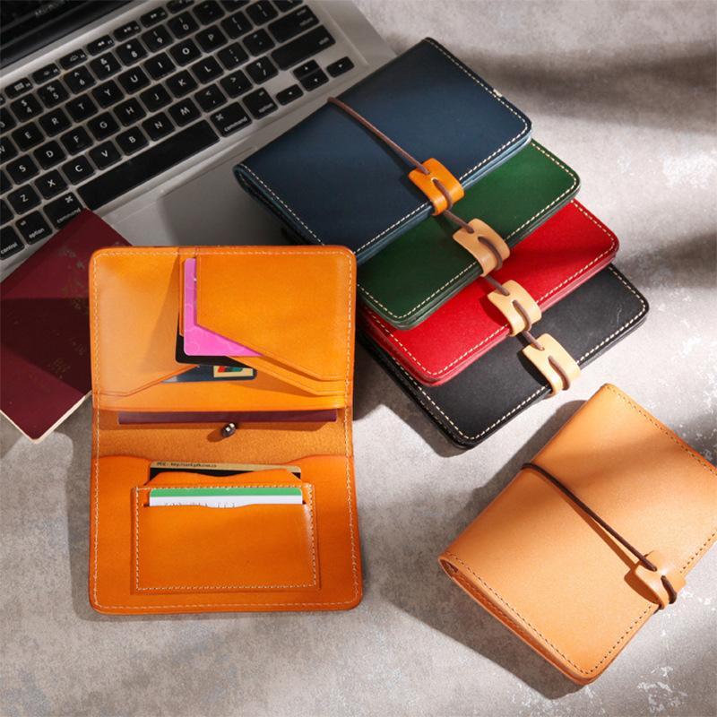 Real Leather Multifunctional Vintage Passport Holder & Card Case