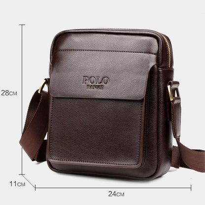 Men's Leather Crossbody Messenger Shoulder Bag for Work & Business – Small PU Leather Satchel