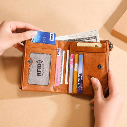 Men's RFID Anti-theft Retro Wallet – Genuine Leather, Secure & Stylish