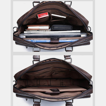 Lightweight PU Leather Messenger Bag – Slim Business Briefcase for Men