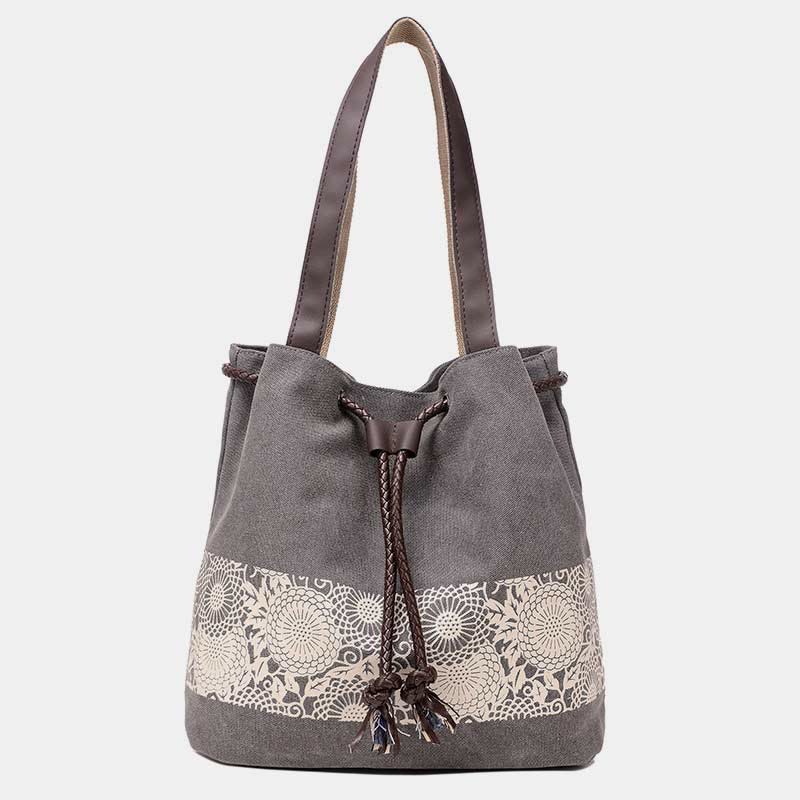 Shoulder Bag for Women – Casual Large Capacity Printed Canvas Shopping Handbag