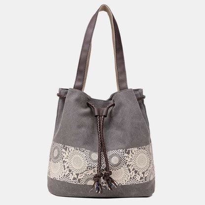 Shoulder Bag for Women – Casual Large Capacity Printed Canvas Shopping Handbag