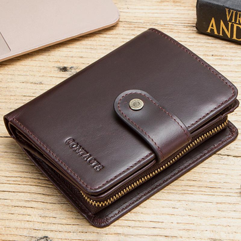 RFID GenuineLeather Multi - Card Buckle Wallet - VOTVO
