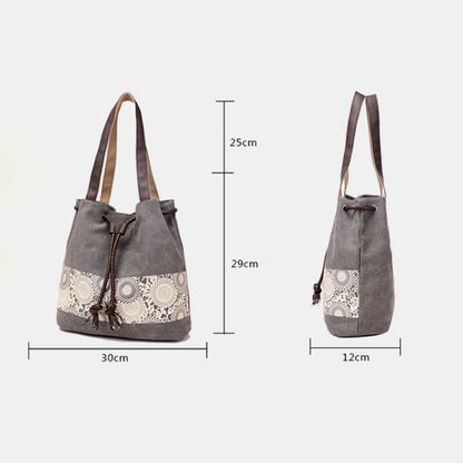 Shoulder Bag for Women – Casual Large Capacity Printed Canvas Shopping Handbag