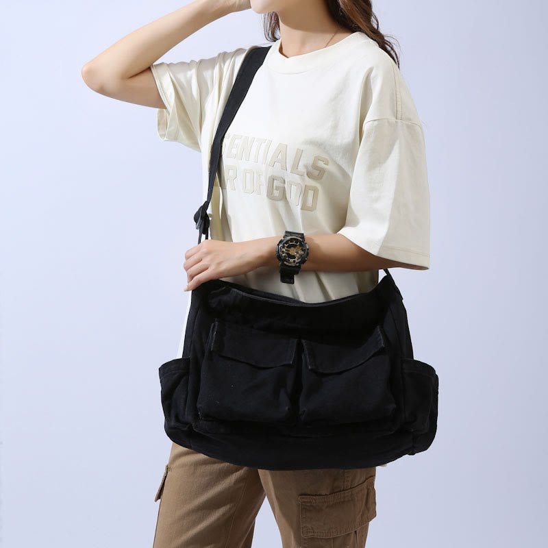Multi - Pocket Canvas Crossbody Bag for Women | Retro Lightweight Shoulder Bag - VOTVO