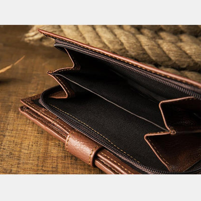 Premium Real Leather Large Capacity Vertical Wallet for Men – Slim, Durable & Stylish