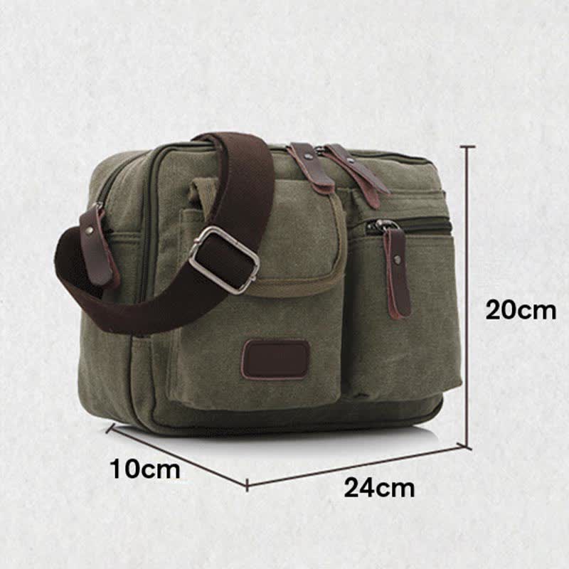 Borsa a tracolla in tela retrò da uomo - Borsa a tracolla casual