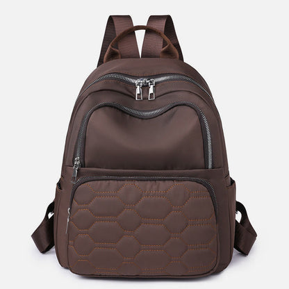 Quilted Nylon Backpack for Women – Stylish Solid Color Travel Daypack