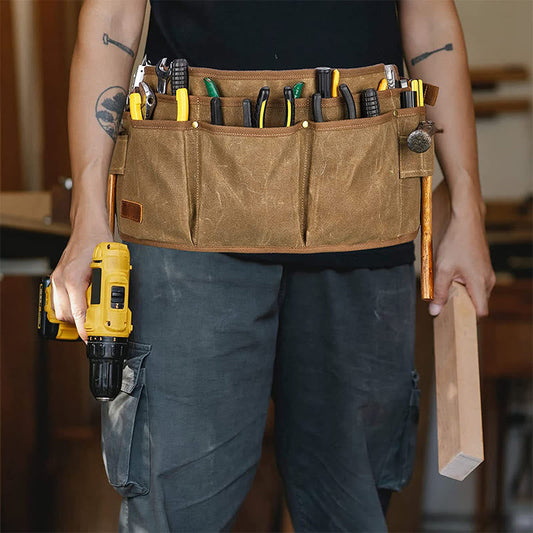 Multi-Slot Tool Belt Pouch – Waterproof Canvas Waist Bag for Tool Organization