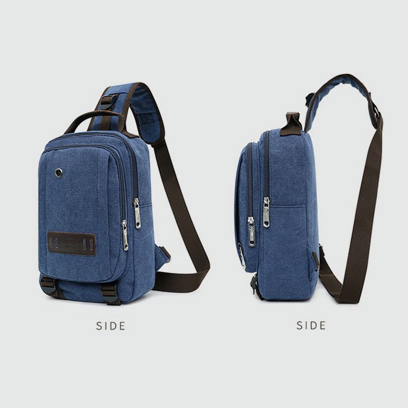 Men's Retro Sling Bag – Outdoor Casual Crossbody Chest Bag for Travel & Sport