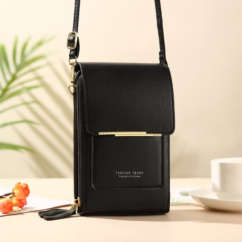 Lightweight Leather Phone Purse - Mini Crossbody Shoulder Bag & Cell Phone Pouch for Women