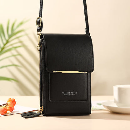 Lightweight Leather Phone Purse - Mini Crossbody Shoulder Bag & Cell Phone Pouch for Women