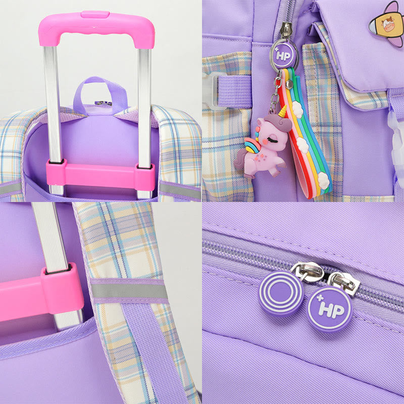 School Backpack for Kids – Cute Pattern Rolling Backpack with Adjustable Straps