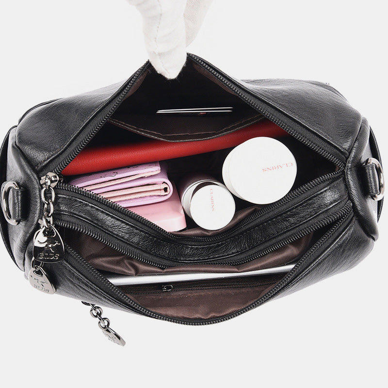 Retro Medium Sling Shoulder Bag for Women – Soft PU Leather Crossbody Handbag