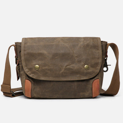 Retro Waterproof Canvas Crossbody Bag for Men – Commuter Messenger Purse