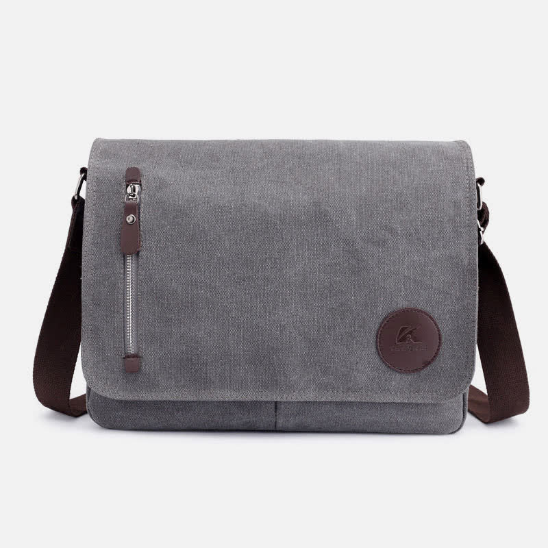 Canvas Messenger Bag for Men Travel Satchel Water Resistant Crossbody Bag