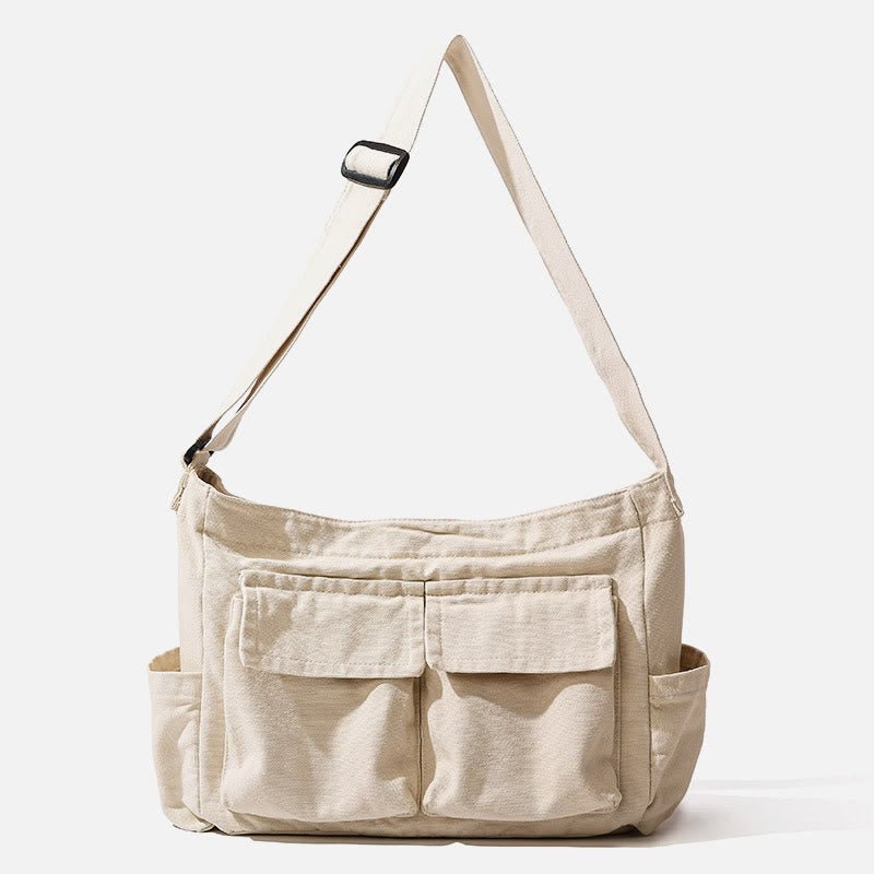 Multi - Pocket Canvas Crossbody Bag for Women | Retro Lightweight Shoulder Bag - VOTVO