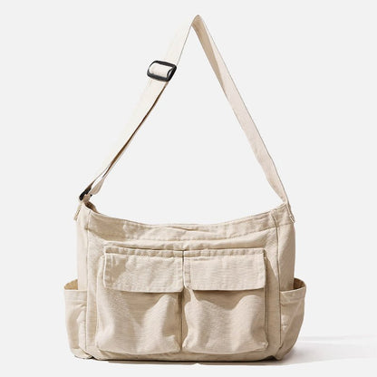 Multi - Pocket Canvas Crossbody Bag for Women | Retro Lightweight Shoulder Bag - VOTVO