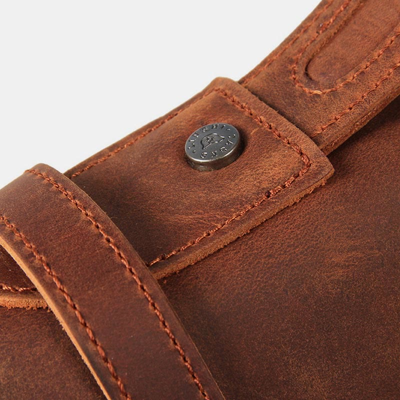 Messenger Bag for Men – Canvas Vintage Crossbody Handbag with Crazy Horse Leather, Casual Business Document Bag - VOTVO