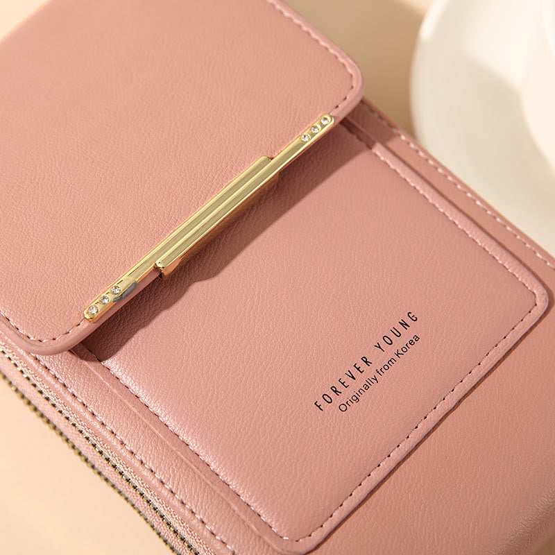 Lightweight Leather Phone Purse - Mini Crossbody Shoulder Bag & Cell Phone Pouch for Women