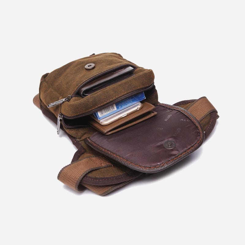 Men’s Retro Canvas Leg Bag – Outdoor Sports Crossbody with Adjustable Strap - VOTVO