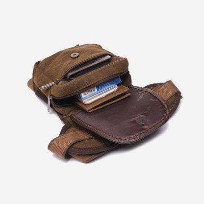 Men’s Retro Canvas Leg Bag – Outdoor Sports Crossbody with Adjustable Strap - VOTVO