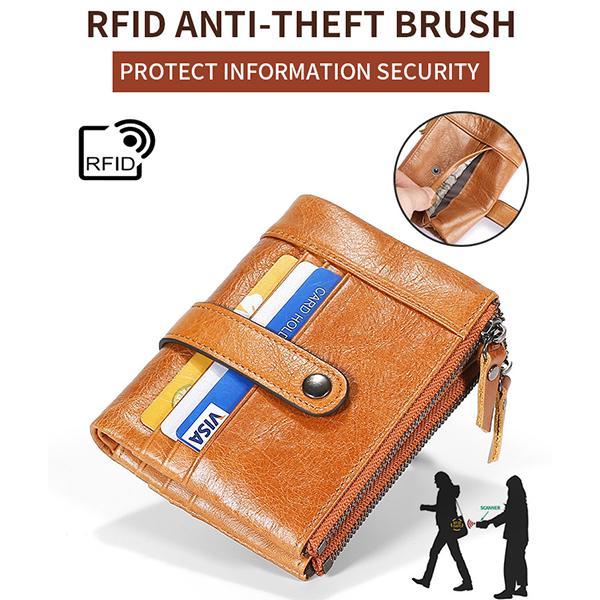 Men's RFID Anti-theft Retro Wallet – Genuine Leather, Secure & Stylish