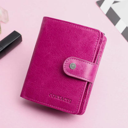 RFID GenuineLeather Multi - Card Buckle Wallet - VOTVO