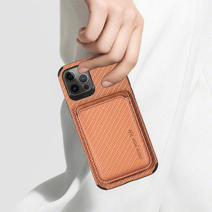 Magnetic Phone Wallet for iPhone – Fiber Texture Case with Card Holder