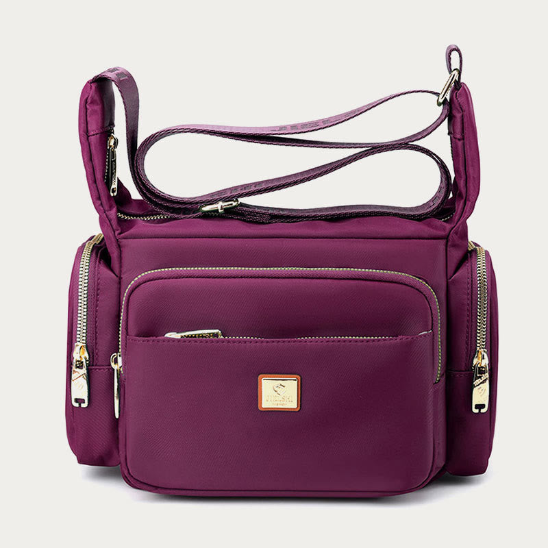 Borsa a tracolla in nylon per donna - Uso quotidiano, tasche multiple, tracolla regolabile