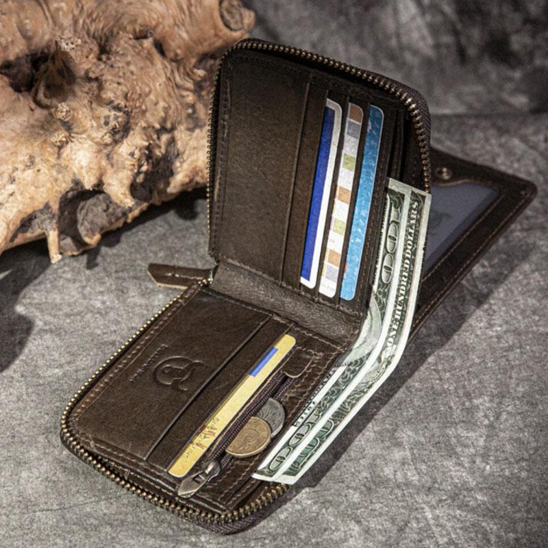 RFID Antimagnetic Vintage Genuine Leather Wallet - VOTVO