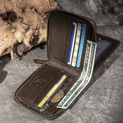RFID Antimagnetic Vintage Genuine Leather Wallet - VOTVO