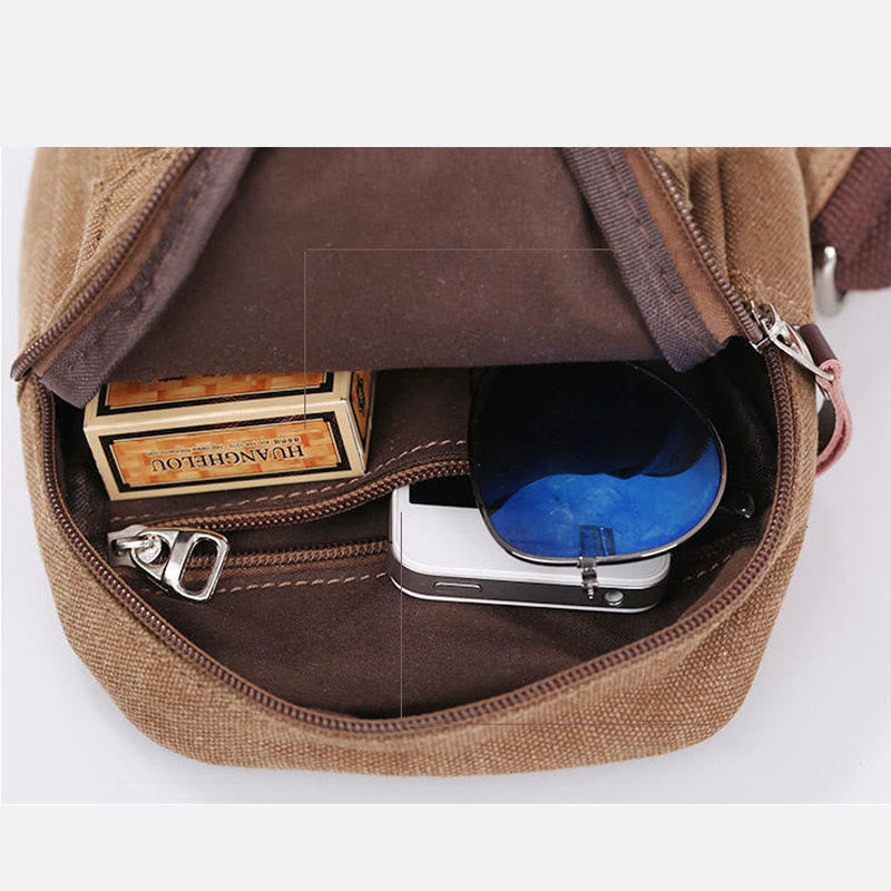 Sling Bag for Men – Multifunctional Outdoor Sports Canvas Chest Bag