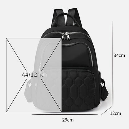 Quilted Nylon Backpack for Women – Stylish Solid Color Travel Daypack