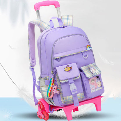 School Backpack for Kids – Cute Pattern Rolling Backpack with Adjustable Straps