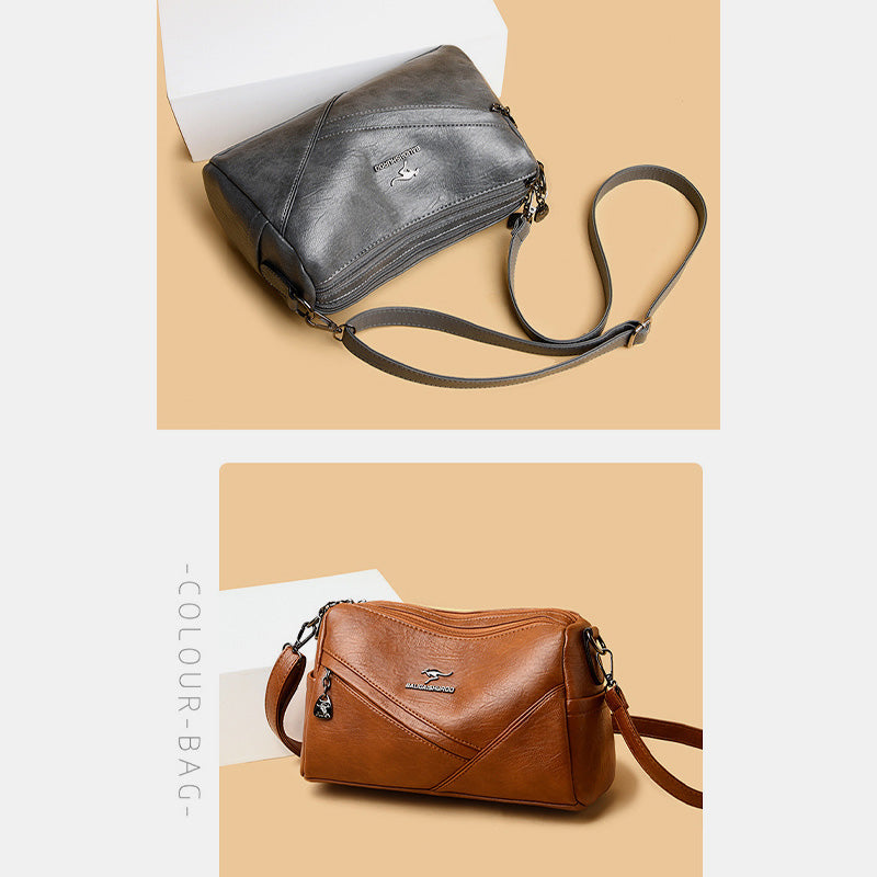 Retro Medium Sling Shoulder Bag for Women – Soft PU Leather Crossbody Handbag