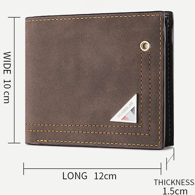 Men’s Slimfold Wallet with Extra Capacity & Passcase – Durable PU Leather Card Holder