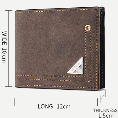 Men’s Slimfold Wallet with Extra Capacity & Passcase – Durable PU Leather Card Holder