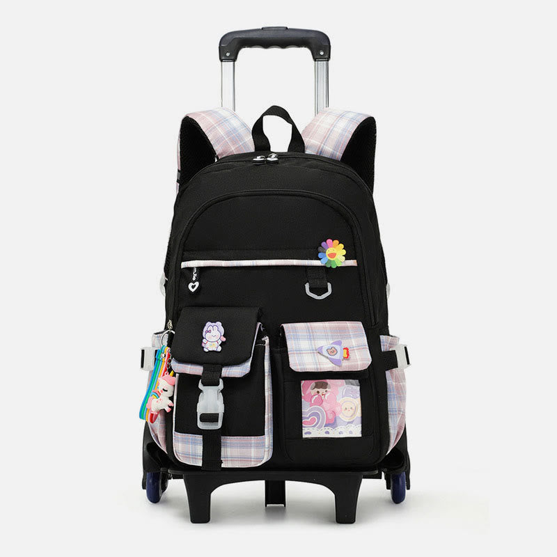 School Backpack for Kids – Cute Pattern Rolling Backpack with Adjustable Straps