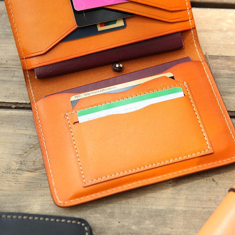 Real Leather Multifunctional Vintage Passport Holder & Card Case