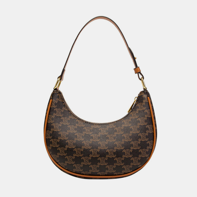 Retro Mini Dumpling Shoulder Bag – Classic PU Leather Clutch Handbag with Zipper Closure