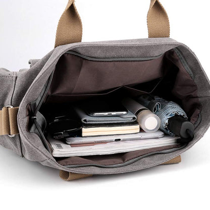 Large Capacity Women’s Canvas Tote – Casual Crossbody Shoulder Handbag Messenger Bag