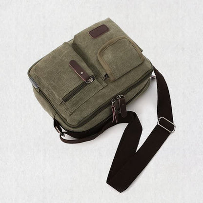 Borsa a tracolla in tela retrò da uomo - Borsa a tracolla casual