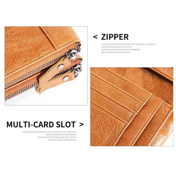 Men's RFID Anti-theft Retro Wallet – Genuine Leather, Secure & Stylish