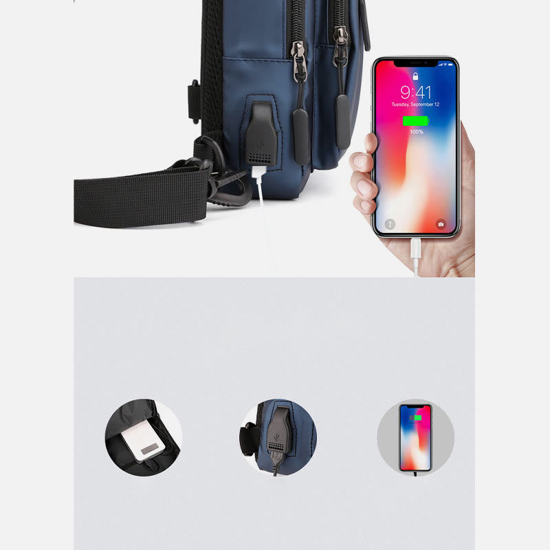 Pratica borsa a tracolla da uomo – Borsa da viaggio impermeabile