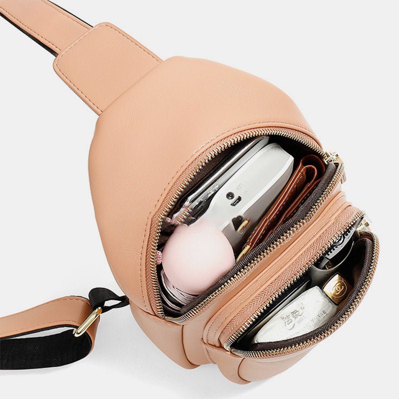Sling Backpack Chest Bag for Women Small Leather Crossbody Bag - VOTVO